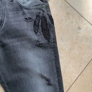 NWT! Gray/black denim pants